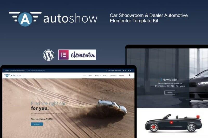 AutoShow – Car Shoowroom & Dealer Elementor Template Kit