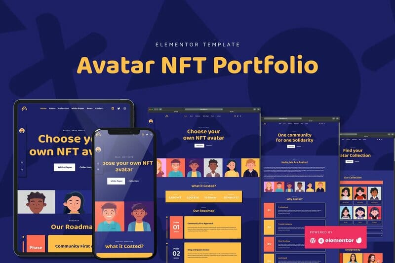 Avatar – NFT Portfolio Elementor Template Kit