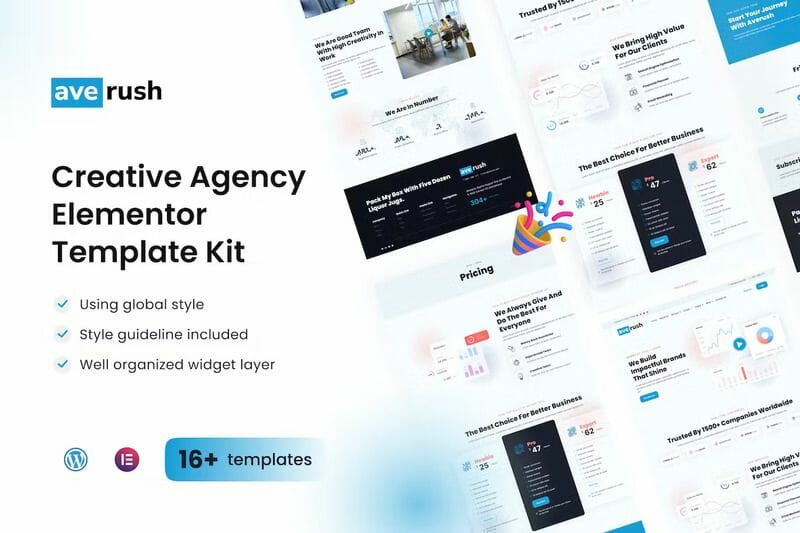 Averush – Digital Marketing & Creative Agency Elementor Template Kit