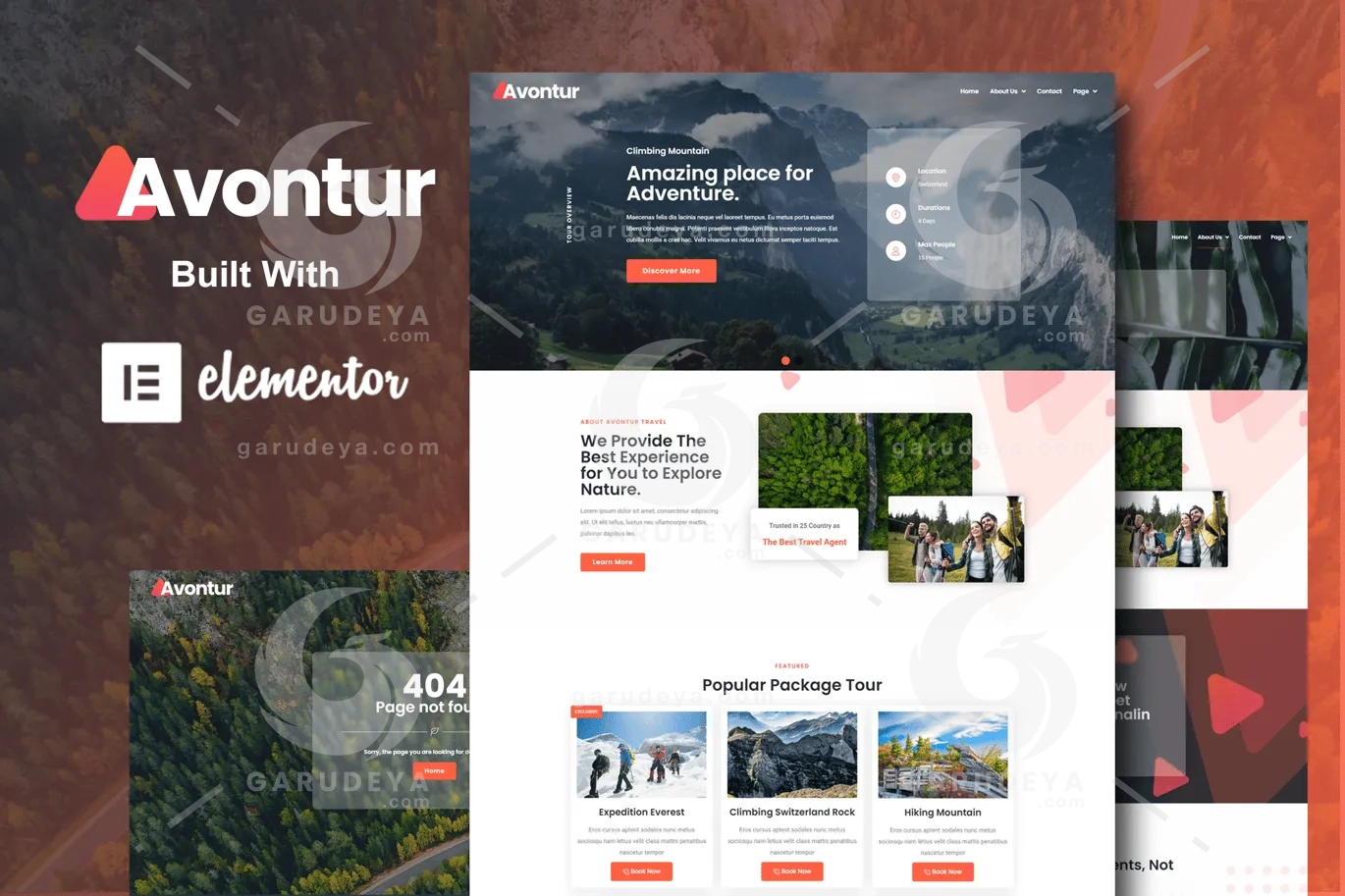 Avontur – Modern Tour & Travel Elementor Template Kit