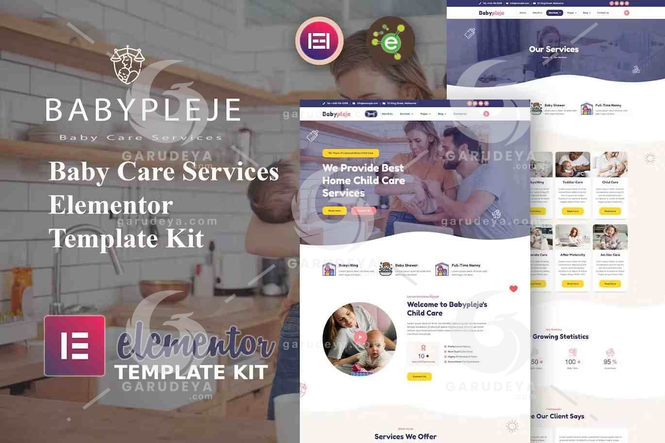 Babypleje – Baby Care Services Elementor Template Kit