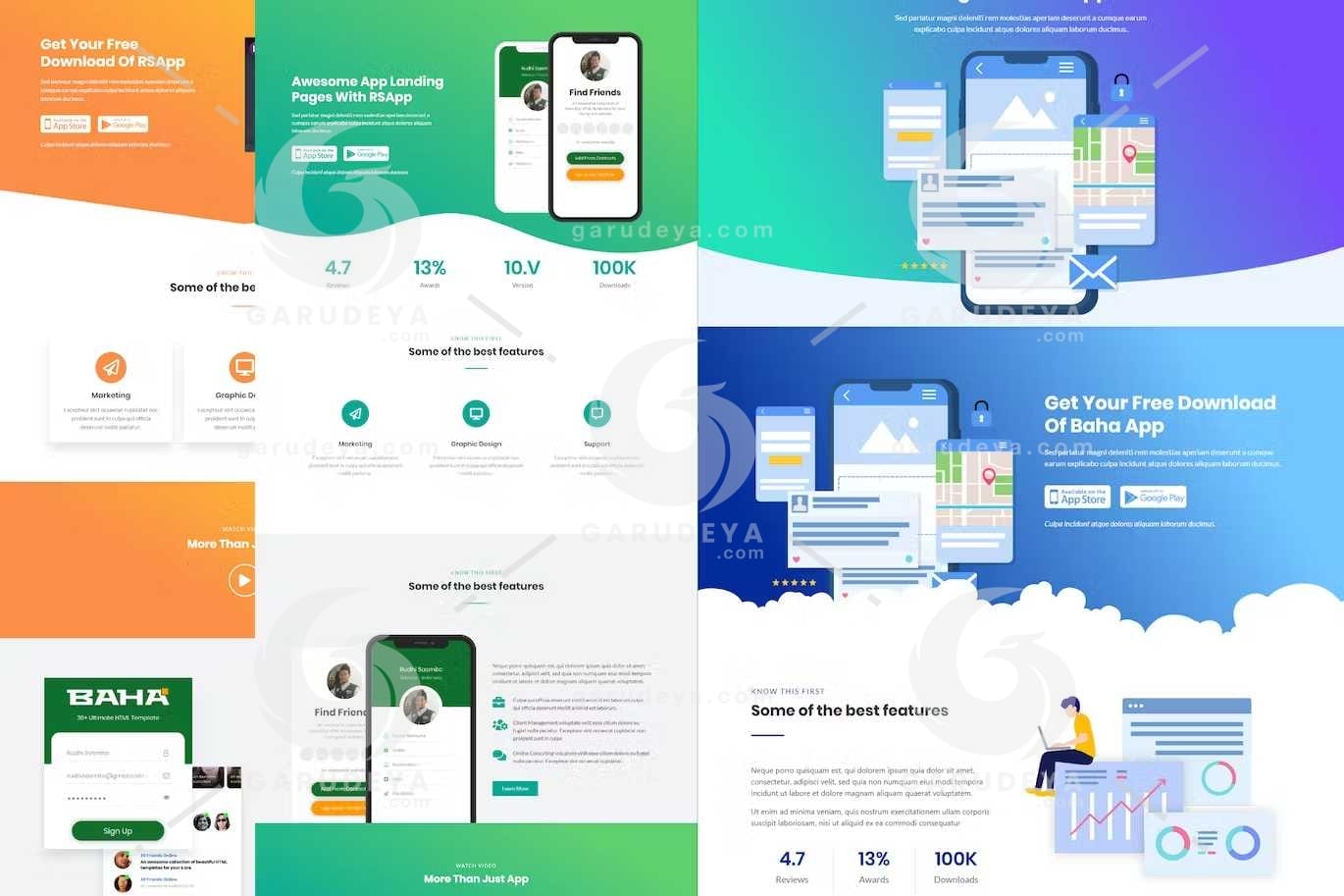 Baha – Apps Landing Elementor Template Kit