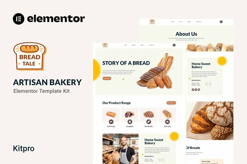 Baketale – Artisan Bakery Elementor Template Kit