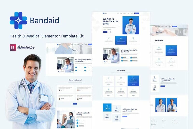 Bandaid – Health & Medical Elementor Template Kit