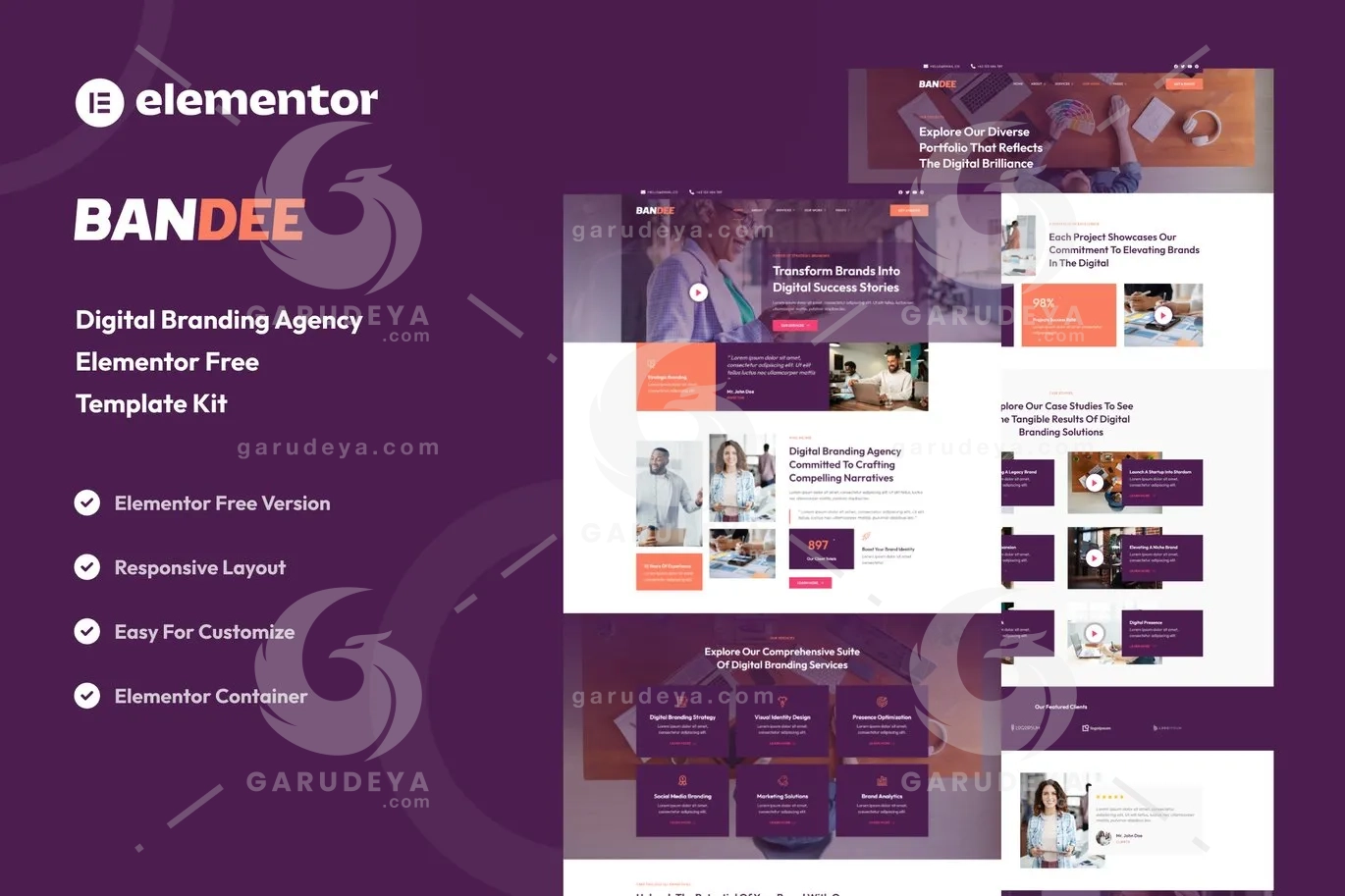 Bandee – Digital Branding Agency Elementor Template Kit