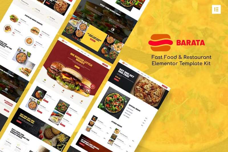 Barata – Fast Food & Burger Elementor Template Kit