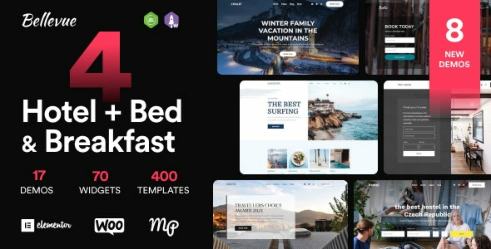 Bellevue Hotel + Bed and Breakfast Booking Calendar Theme