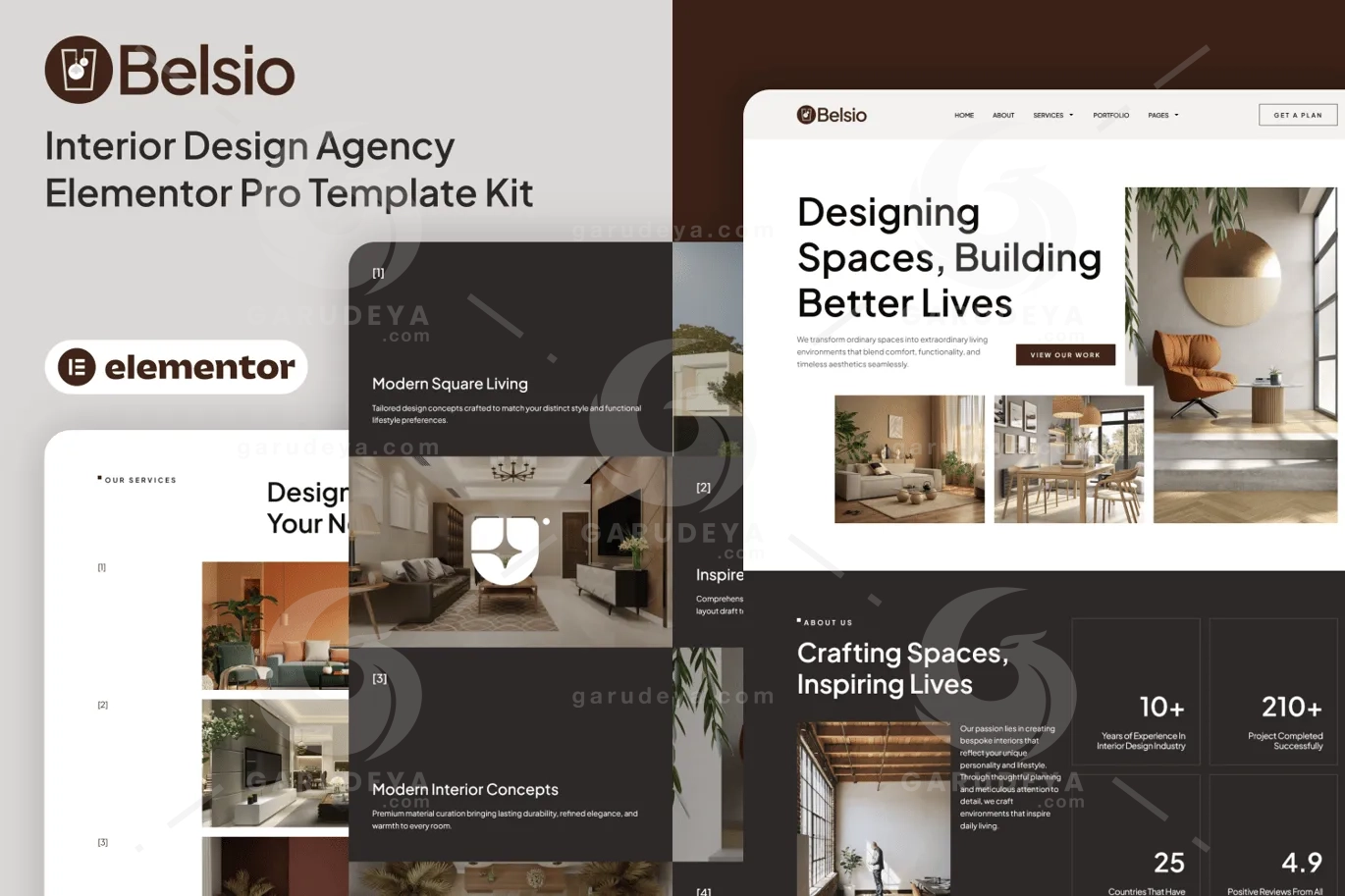 Belsio – Interior Design Agency Elementor Pro Template Kit