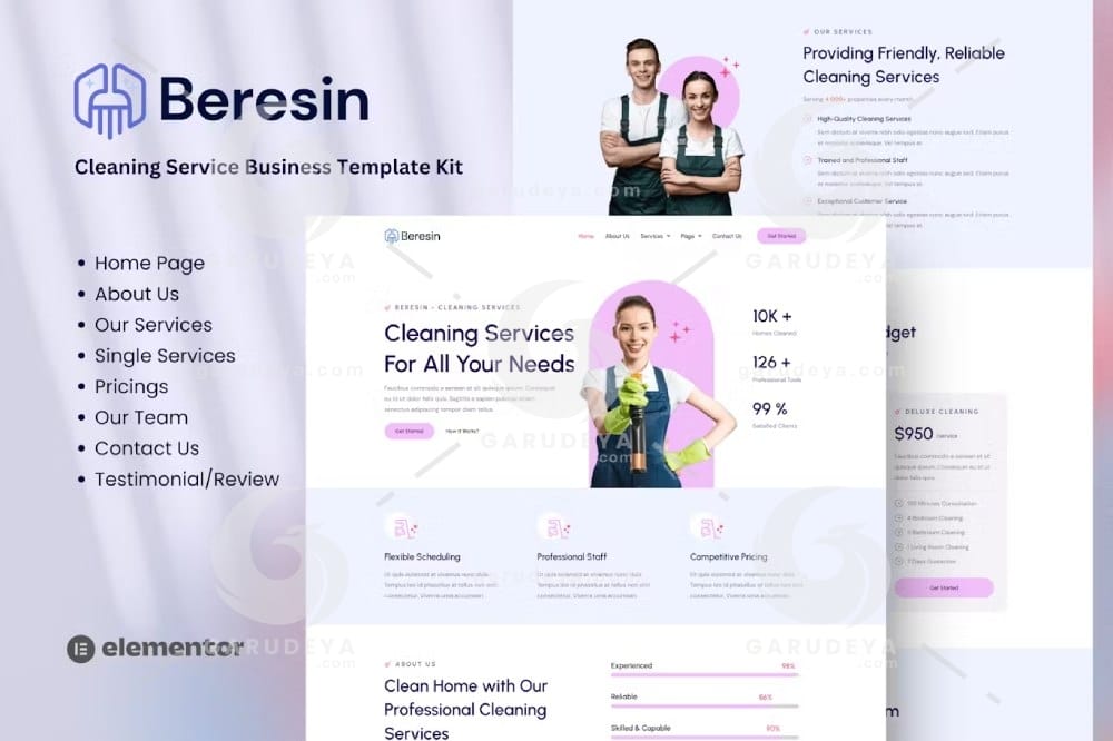 Beresin – Modern Cleaning Service Business Elementor Kit