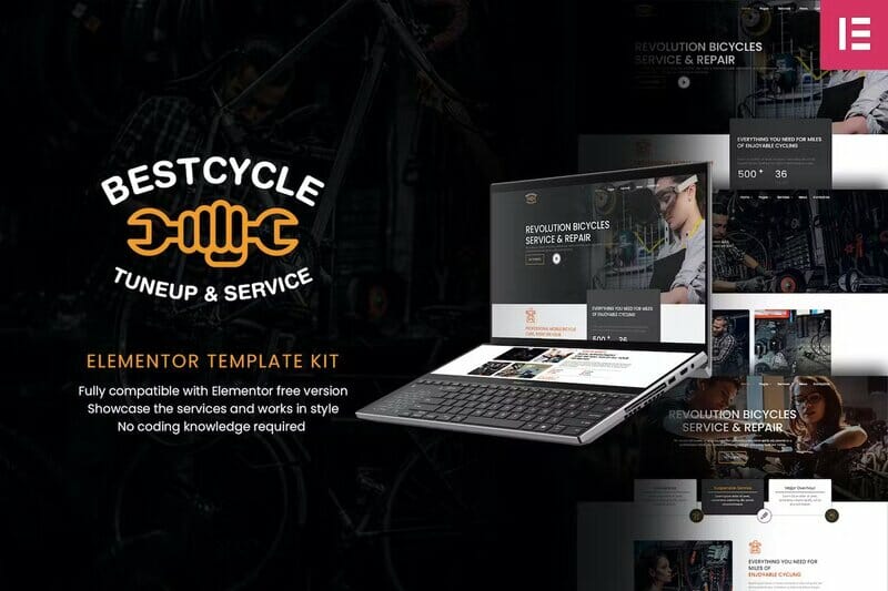 Bestcycle Bicycle Repair & Service Elementor Template Kit