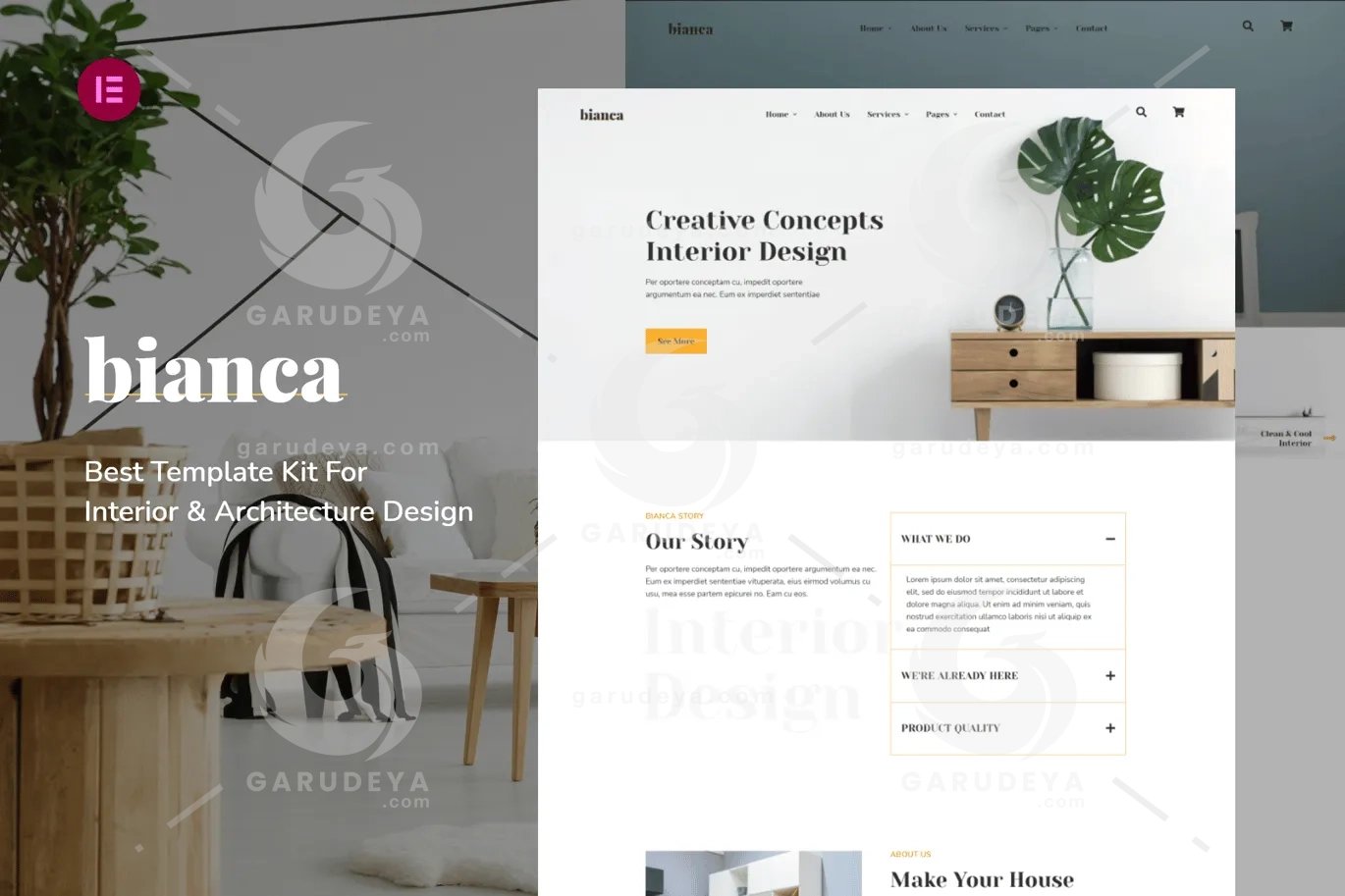 Bianca – Architecture Agency & Interior Design Elementor Pro Template Kit