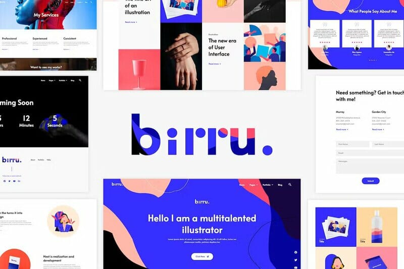 Birru - Simple Portfolio Elementor Template Kit