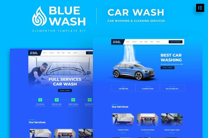 Bluewash – Car Washing & Cleaning Services Template Kit