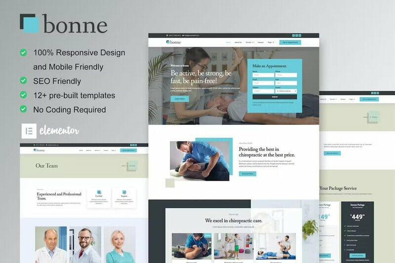 Bonne - Chiropractic & Physiotherapy Elementor Template Kit