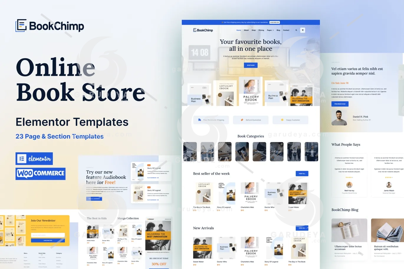 BookChimp – Online Book Store Website Elementor Template Kit