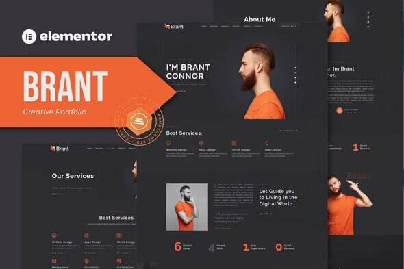 Brant – Creative Portfolio & Agency Elementor Template Kit