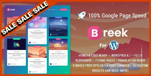 Breek – Minimal Lightweight Masonry AMP Theme for WordPress