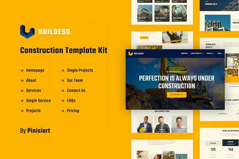 Buildeso – Construction & Building Elementor Template Kit