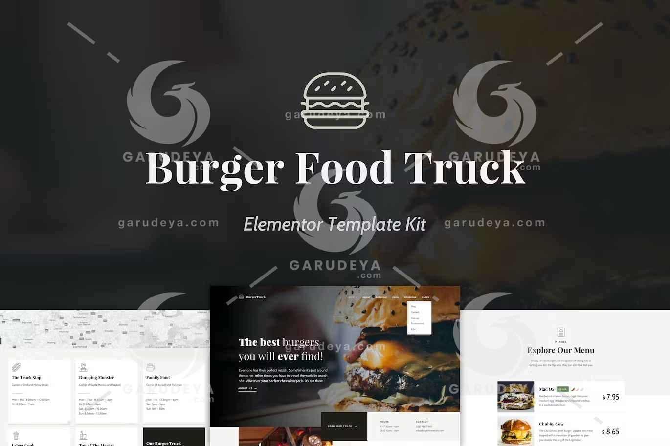 Burger Food Truck - Popup Restaurant Elementor Template Kit