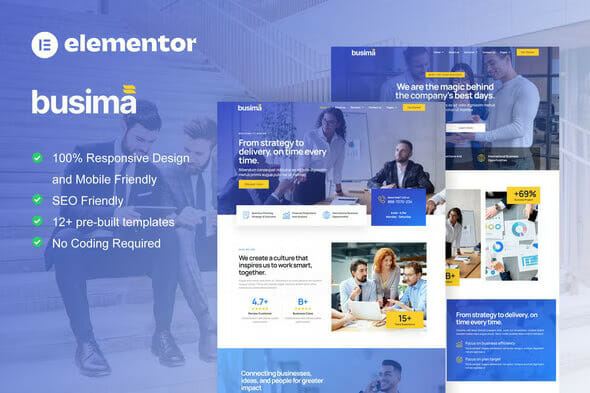 Busima – Business Consultant Elementor Template Kit