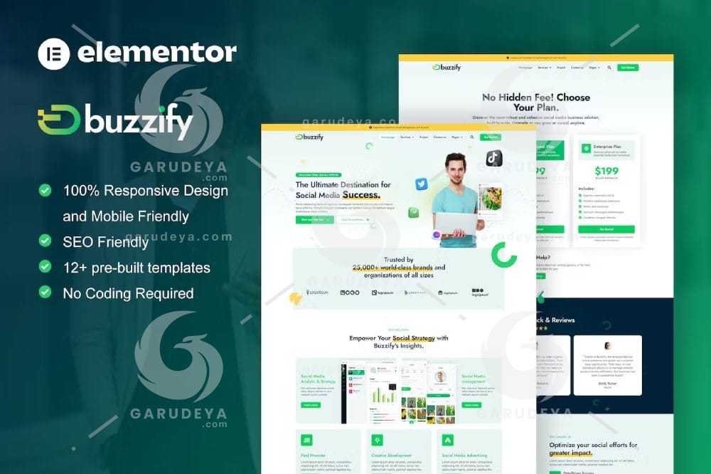 Buzzify – Social Media Marketing Agency Elementor Template Kit