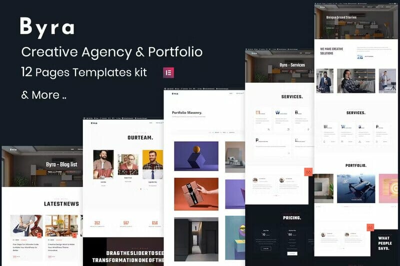 Byra - Creative Agency & Modern Portfolio Elementor Template Kit