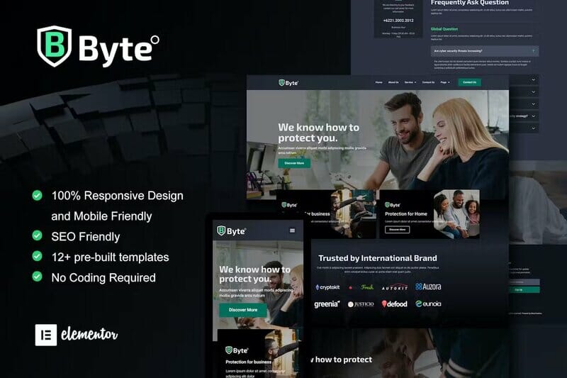 Byte – Cyber Security Business Elementor Template Kit