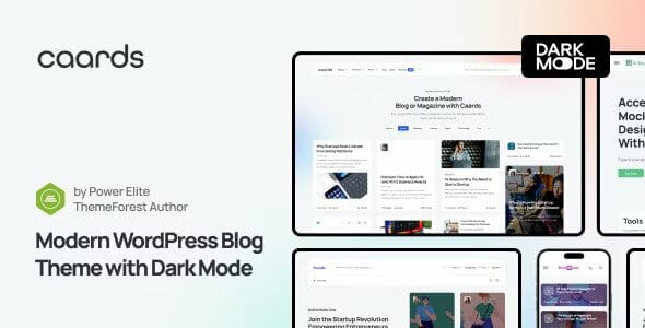 Caards – Modern Blog & Magazine WordPress Theme with Dark Mode