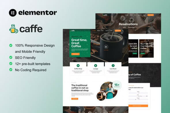 Caffe – Coffee Shop & Cafe Elementor Template Kit