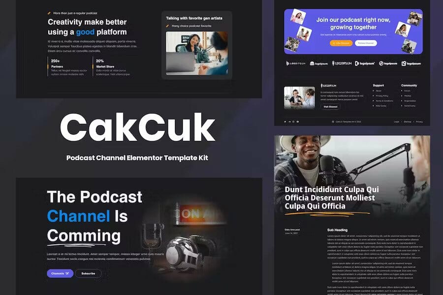 CakCuk – Podcast Channel Elementor Template Kit