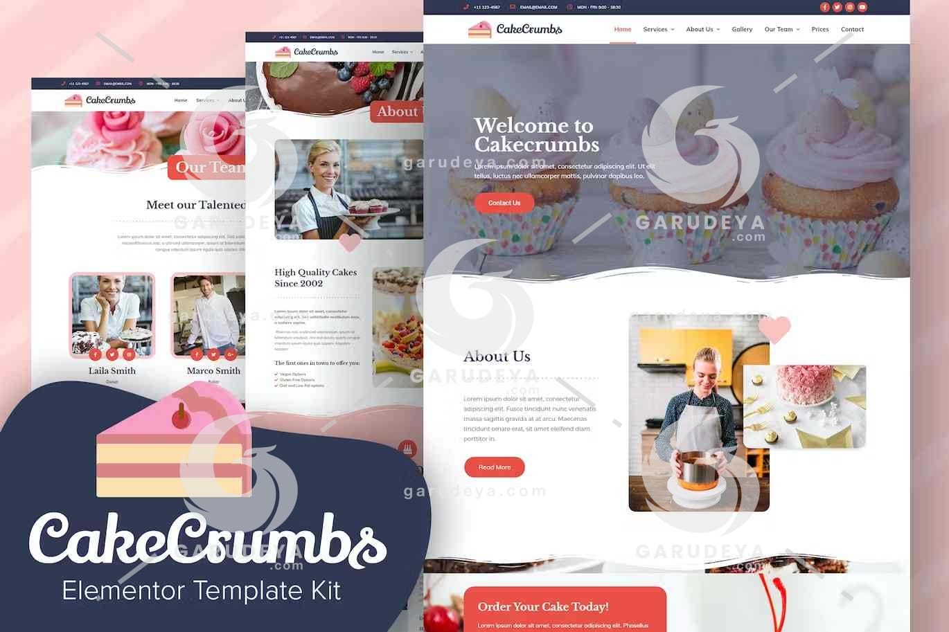 Cakecrumbs - Bakery Elementor Template kit