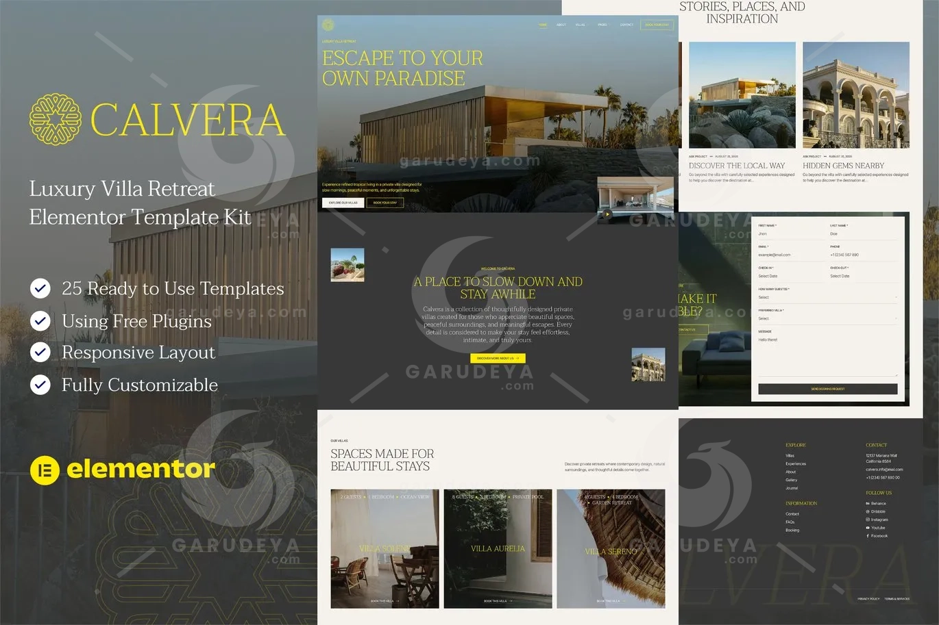 Calvera – Luxury Villa Retreat Elementor Template Kit