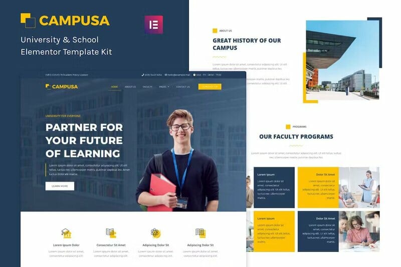 Campusa – University & School Elementor Template Kit