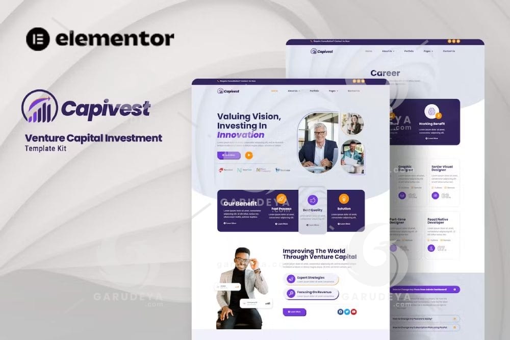 Capivest – Venture Capital Investment Elementor Template Kit