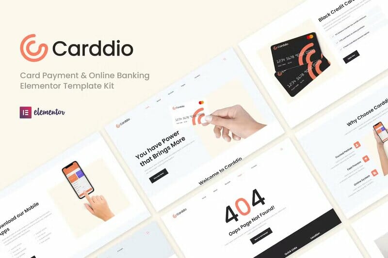 Carddio - Card Payment & Online Banking Elementor Template Kit