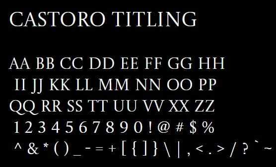 Castoro Titling Font