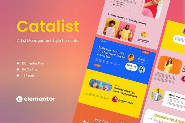 Catalist – Artist Management Elementor Template Kit