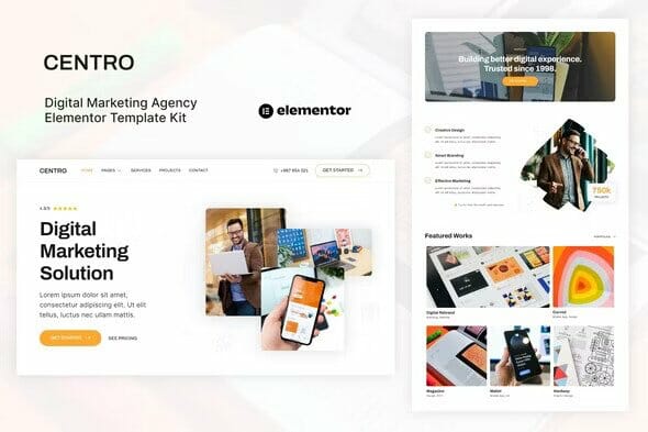 Centro - Digital Marketing Agency & Portfolio Elementor Template Kit