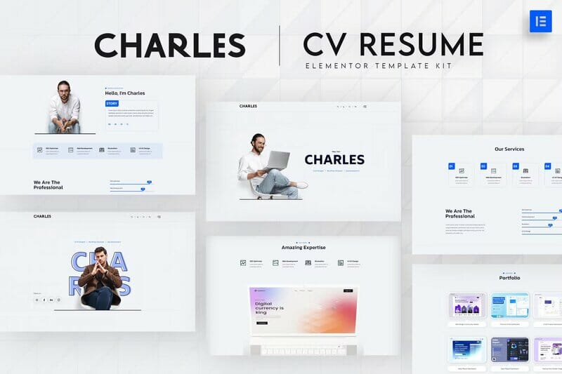 Charles - CV Resume Elementor Template Kit