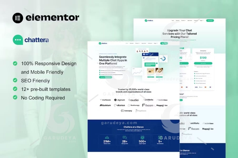 Chattera - Saas & Chat Service Company Elementor Kit