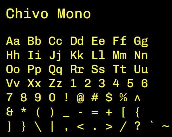 Chivo Mono Font