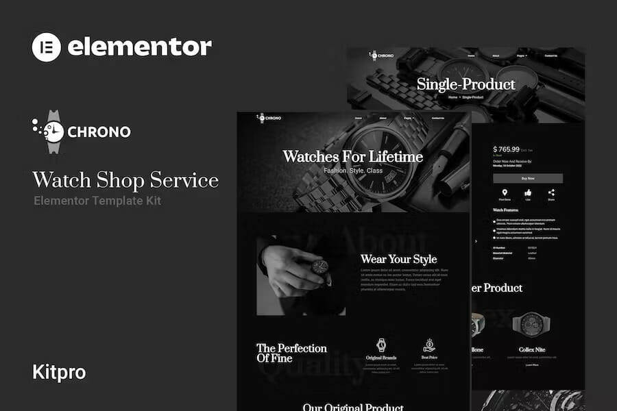 Chrono – Watch Service Elementor Template Kit
