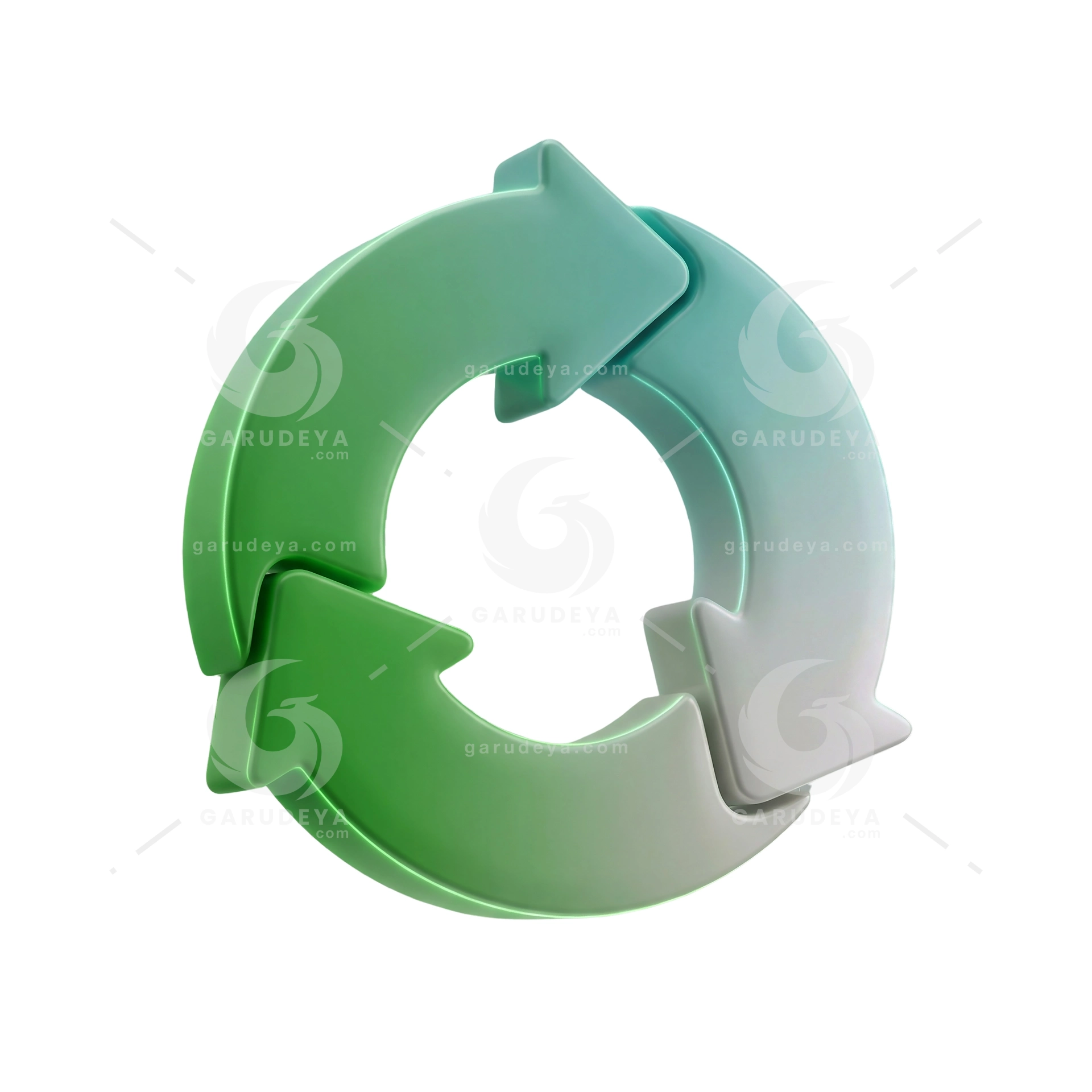 Circular Economy Recycling Loop 3D Icon