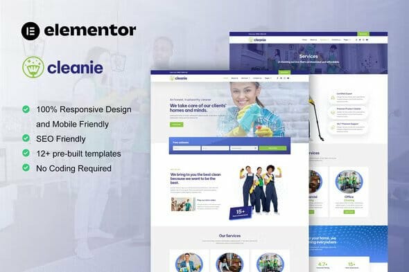 Cleanie – Cleaning Service Company Elementor Template Kit