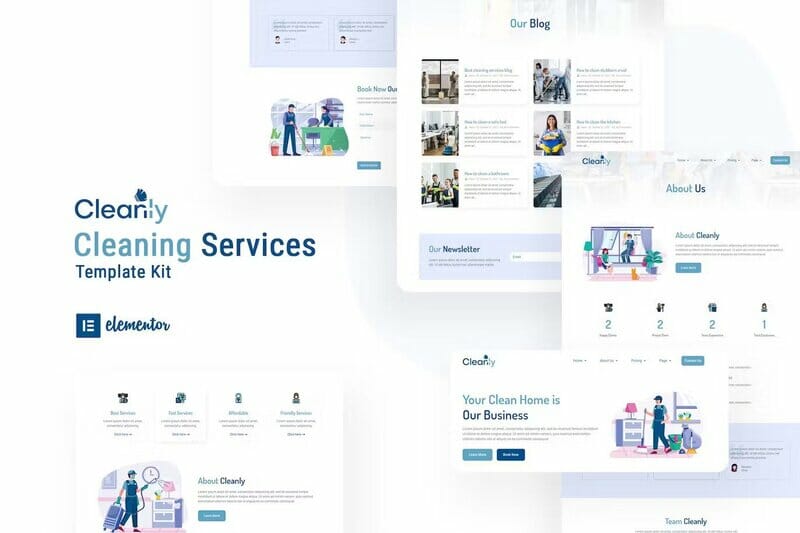 Cleanly – Cleaning Service Elementor Template Kit