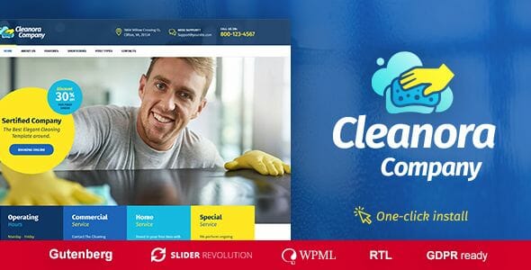 Cleanora – Cleaning Services WordPress Theme