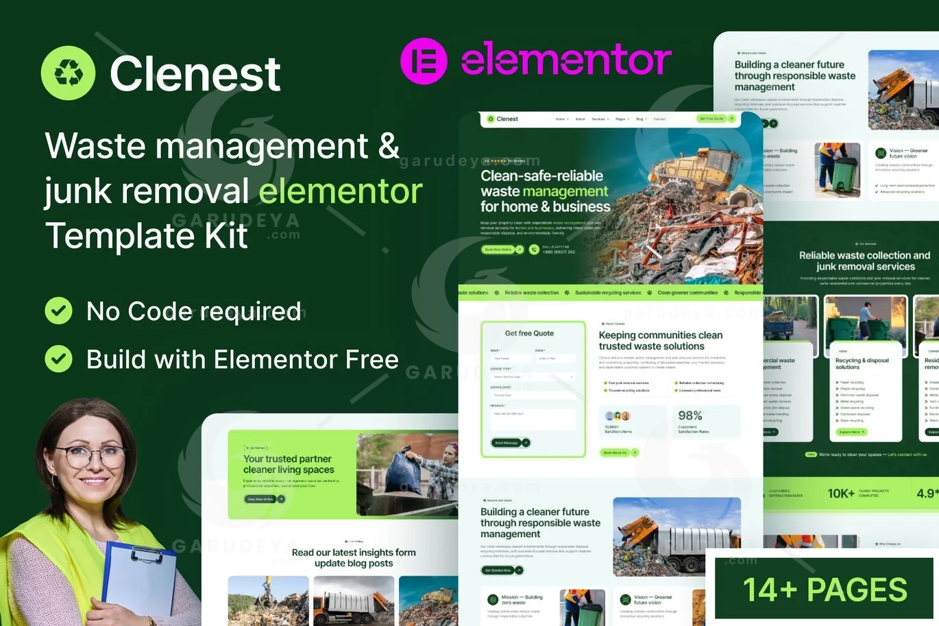 Clenest – Waste Management and Junk Removal Elementor Template Kit