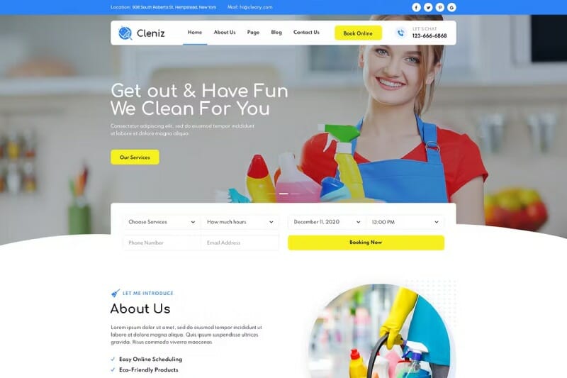 Cleniz – Cleaning Services Elementor Template Kit