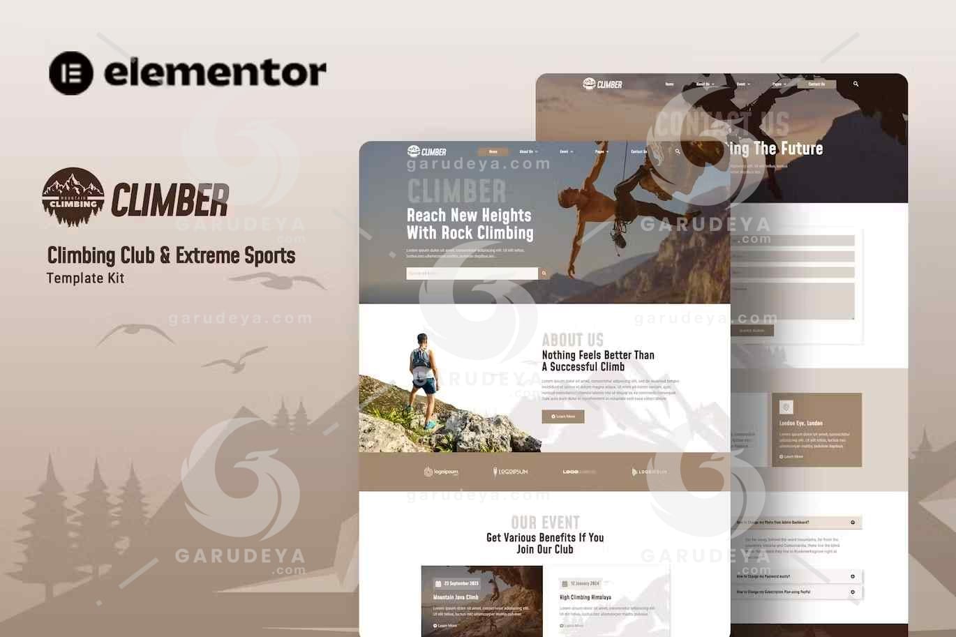 Climber – Climbing Club & Extreme Sports Elementor Template Kit