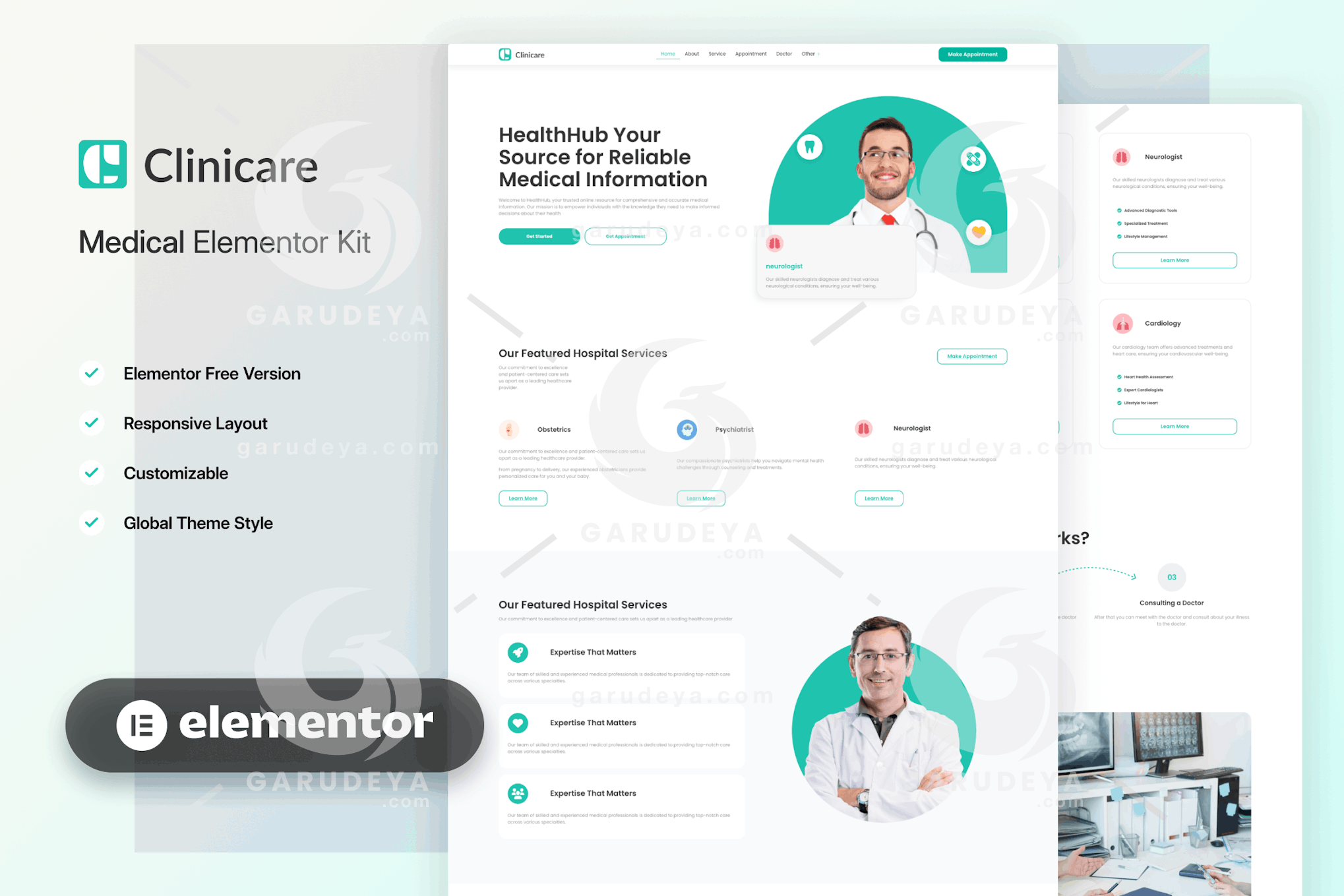 Clinicare – Health & Medical Elementor Template Kit